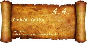 András Anikó névjegykártya